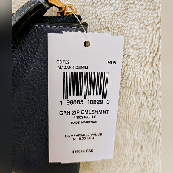 Coach Embroidered Corner Zip Wristlet (Space Theme)